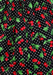 close up of the cherries fabric