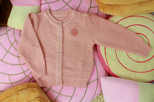 Copy of Girl's Pink "Pan Dulce" Knit Sweater Cardigan #E-GPCV