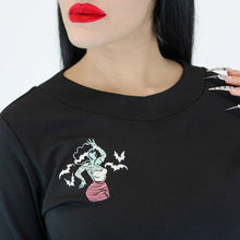Load image into Gallery viewer, Bride of Frankenstein Pin Up Black Pullover