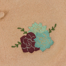 Load image into Gallery viewer, Embroidered Succulents Beret - Light Sand Color
