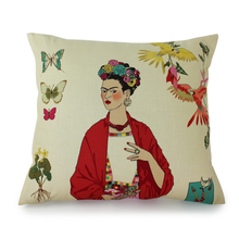 Load image into Gallery viewer, Frida Throw Pillow Cover Tan 18.5 x 16 in. #FCT