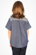 Load image into Gallery viewer, Boy&#39;s Western Gingham Denim Top #BWDT
