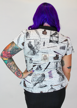 Load image into Gallery viewer, White Edgar Allan Poe Script Bow Top #WEAPST