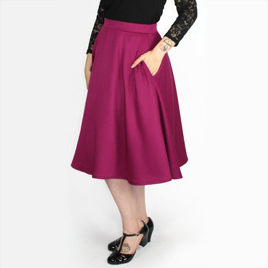 Flowy Fuchsia Circle Skirt With Pockets #FCS