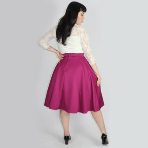 Flowy Fuchsia Circle Skirt With Pockets #FCS