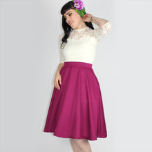Load image into Gallery viewer, Flowy Fuchsia Circle Skirt With Pockets #FCS