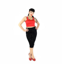 Load image into Gallery viewer, Damask Black High Waisted Fitted Pencil Skirt Plus Size