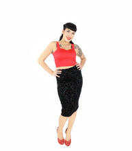 Load image into Gallery viewer, Damask Black High Waisted Fitted Pencil Skirt Plus Size