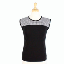 Load image into Gallery viewer, Gingham Vintage Inspired Black Top T-SK558