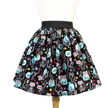 Load image into Gallery viewer, Day of the Dead Kitty Pleated Skirt #PS-C332