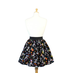 Day of the Dead Dog Pleated Skirt #PS-D331