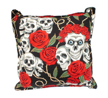 Load image into Gallery viewer, Skulls &amp; Roses Tattoo Art Throw Pillow #P213