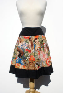 Mannequin wearing the skirt, Pictured from far away, A-line skirt