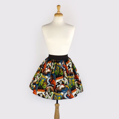 Pinup Hollywood Monsters A-line pleated Skirt #S-AP712