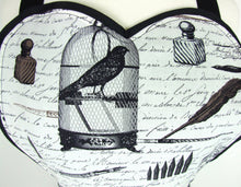 Load image into Gallery viewer, Edgar Allen Poe Inspired Two Skirt Apron / Black and white #A-2TE556