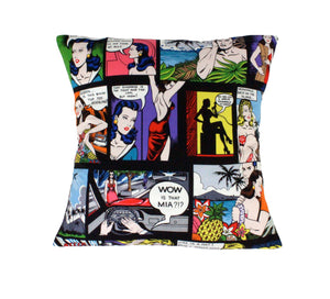 Retro Inspired Comic Strip Pillow Cover Pillow Case 18 x 18 #P217