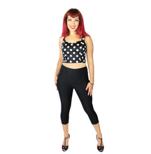 Load image into Gallery viewer, Black High Waisted Capri Pants #CP-B511