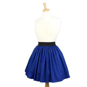 Electric Cobalt Blue A-line Pleated Skirt #S-AP644