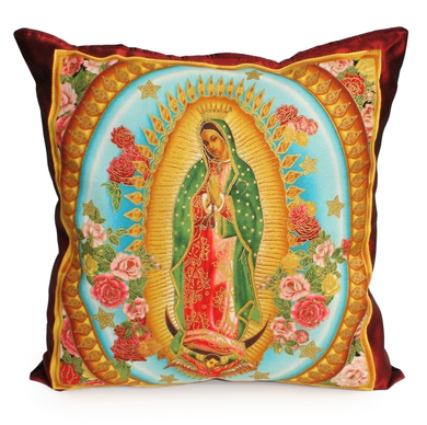Mexican Virgin Mary Guadalupe throw Pillow rockabilly #P208