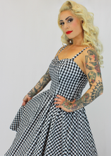 Load image into Gallery viewer, Spring Gingham Dress - Black and White
