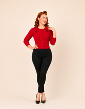 Load image into Gallery viewer, Spider Web Cardigan | Red Retro Sweater