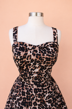 Load image into Gallery viewer, Leopard Print Vintage Inspired 1950s Strap Swing Dress