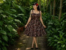 Load image into Gallery viewer, Leopard Print Vintage Inspired 1950s Strap Swing Dress
