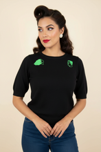 Load image into Gallery viewer, Frankenstein and Bride Black Knit Top