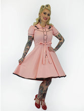 Load image into Gallery viewer, Pink Black Rose Vintage Rockabilly Western Country Women Dress #E-PRWD