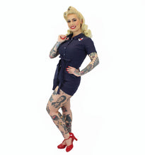 Load image into Gallery viewer, Nautical Anchor Navy Romper With Belt #NNR