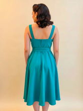 Load image into Gallery viewer, Teal Sweetheart Swing Dress | Retro 1950s Pin Up Fit &amp; Flare Dress
