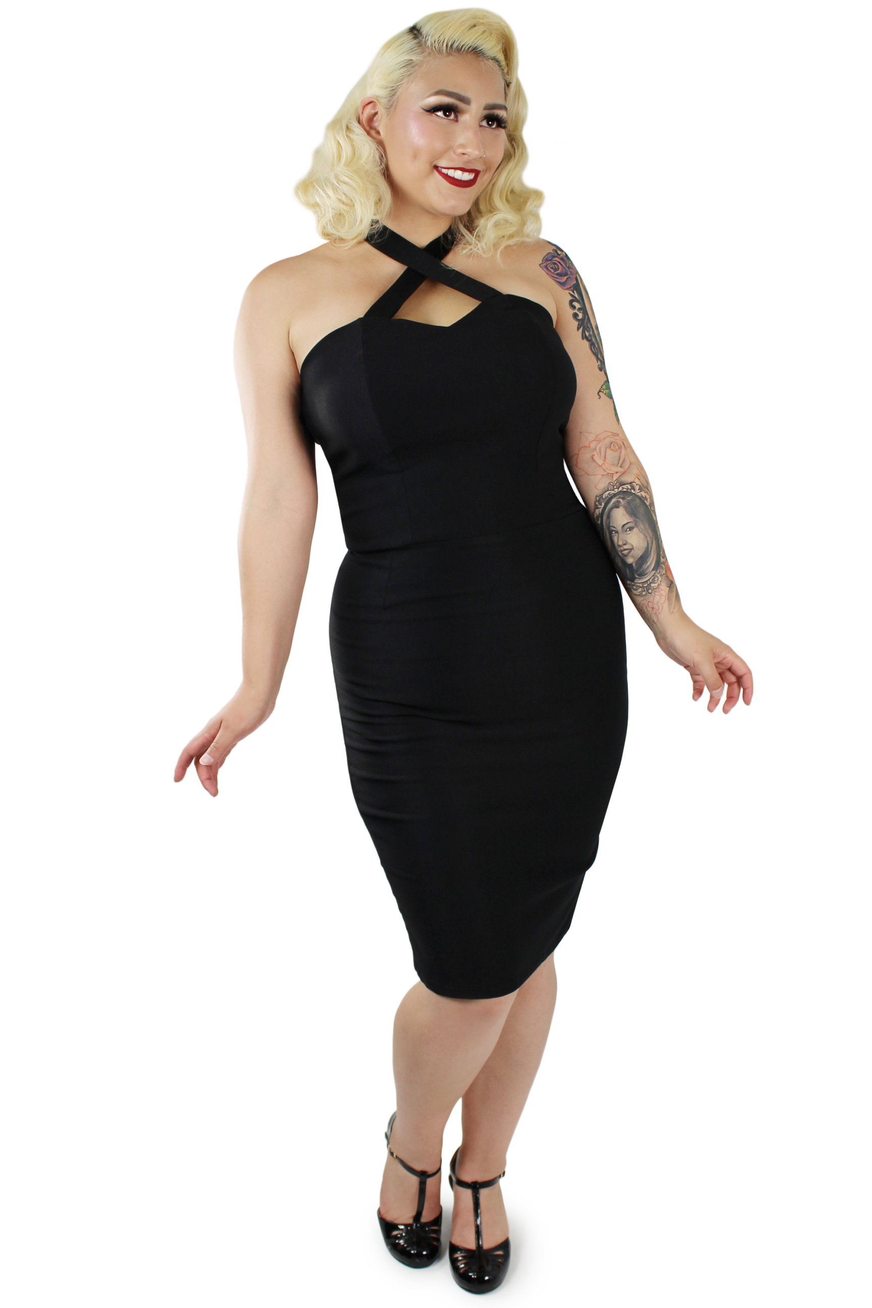 Black Criss Cross Fitted Dress XS-3XL #BCCFD – Hemet Store