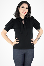 Load image into Gallery viewer, Tie-Neck Blouse - Black XS-3XL #BTNT