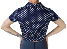 Load image into Gallery viewer, Blue Polka Dot Knot Top #BPKT