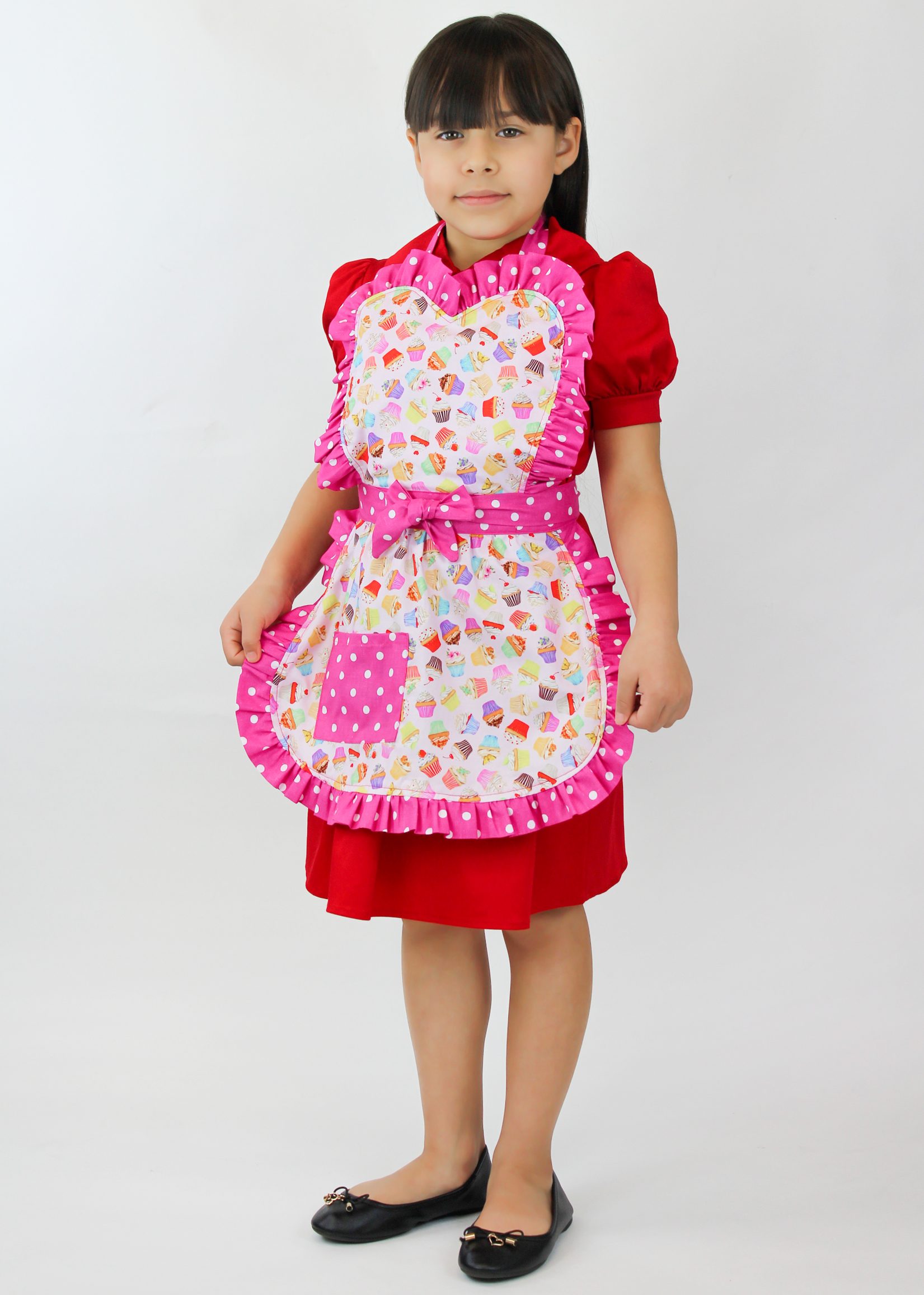 Little Girls Pink Cupcake Apron One Size Fits Ages 2 10 LGHPCA