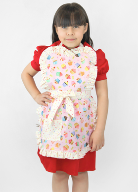 Little Girls Cupcake Sprinkles Apron One Size Fits Ages 2-10 #LGSCA