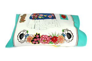 Frida Pillow Cases Teal or Tan 23 x 16.5 in #FPC