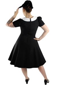 Wednesday Addams Circle Dress/ Pointy Collar #WED-02
