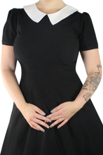 Load image into Gallery viewer, Wednesday Addams Circle Dress/ Pointy Collar #WED-02