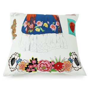 Frida Throw Pillow Cover White 18.5 x 16 in. #FCW