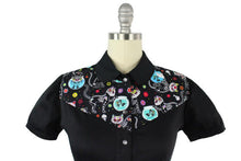 Load image into Gallery viewer, Rockabilly Kitty Kat Top With Snaps XS-4XL #KS-103