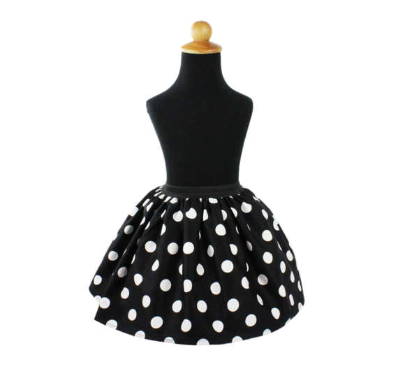 Girl's Classic Large Polka Dots Skirt #GS-BP