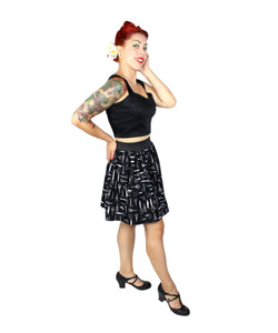 Vintage Scissors Pleated Skirt #PS-S757