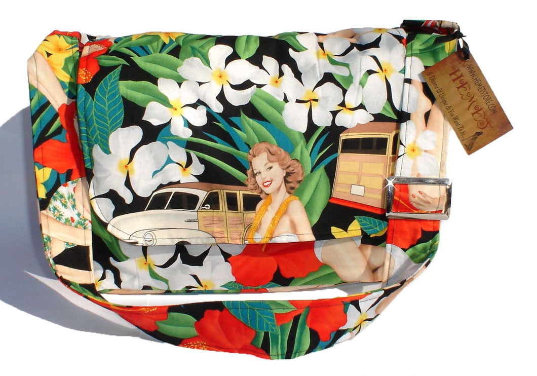 Hawaiian pinup girls messenger bag #MB505