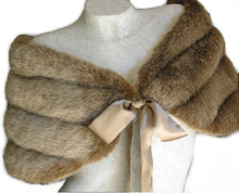 Load image into Gallery viewer, Faux Fur Fox Shawl/Stole #FS-890