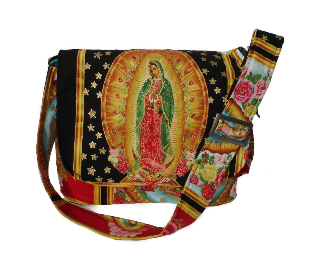 Guadalupe Virgin Mary Mexican Art Messenger Bag #MB548