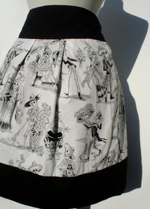 Close up of print on skirt 