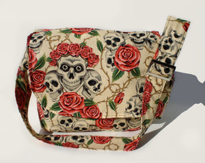 Skulls and Roses Messenger Bag #MB506