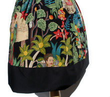 Load image into Gallery viewer, Frida Mexican Inspired Flowers and Animals Skirt Black #S-RS752