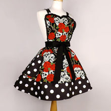 Load image into Gallery viewer, Skulls and Roses Two Tier Apron #A985